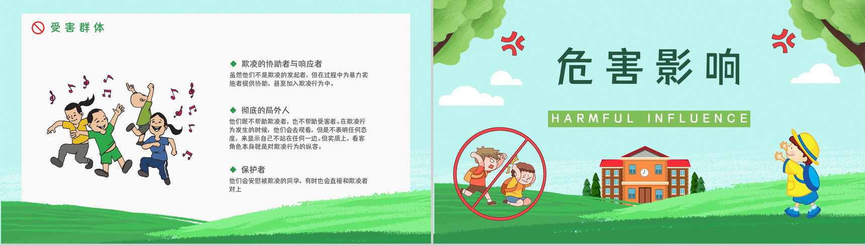 学校安全教育拒绝校园霸凌保护自己反对校园暴力宣传主题班会PPT模板-8