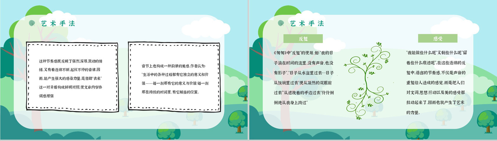 名著读后感《匆匆》艺术特色教师备课PPT模板-7