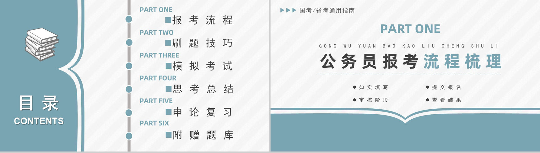最新公务员考试报考流程指南考公行测申论复习技巧PPT模板-2
