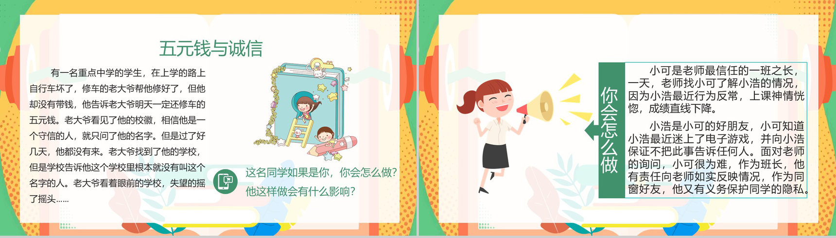 诚信教育的内容心得体会主题班会教案与班会记录PPT模板-6