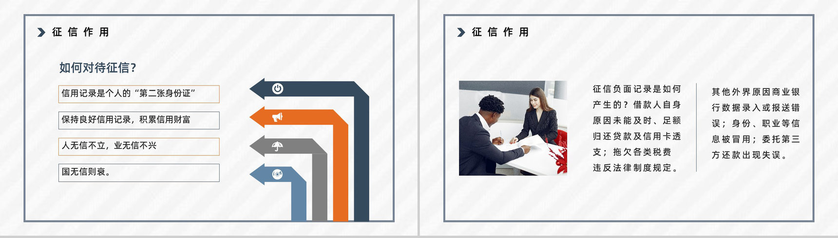 个人信用档案查询征信记录知识点整理信用信息了解评估学习PPT模板-3