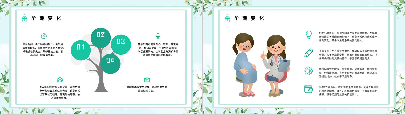 怀孕妇女孕期知识内容咨询母婴知识科普学习保健宣传培训PPT模板-3