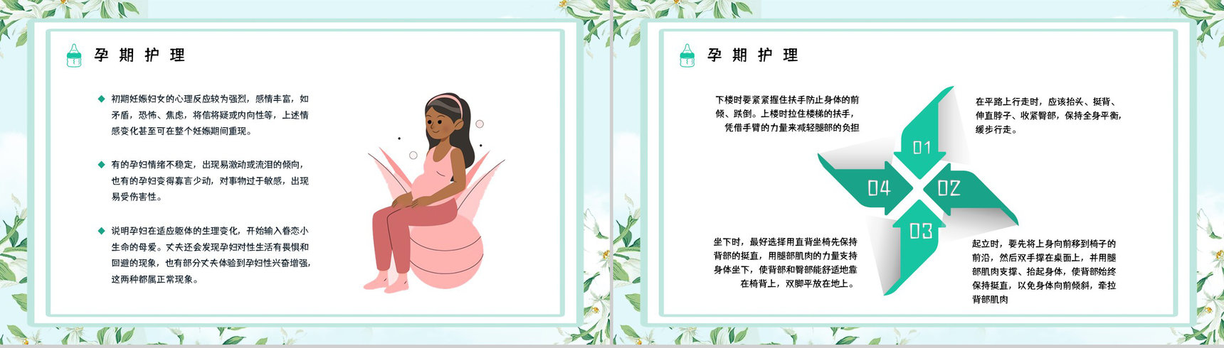 怀孕妇女孕期知识内容咨询母婴知识科普学习保健宣传培训PPT模板-8