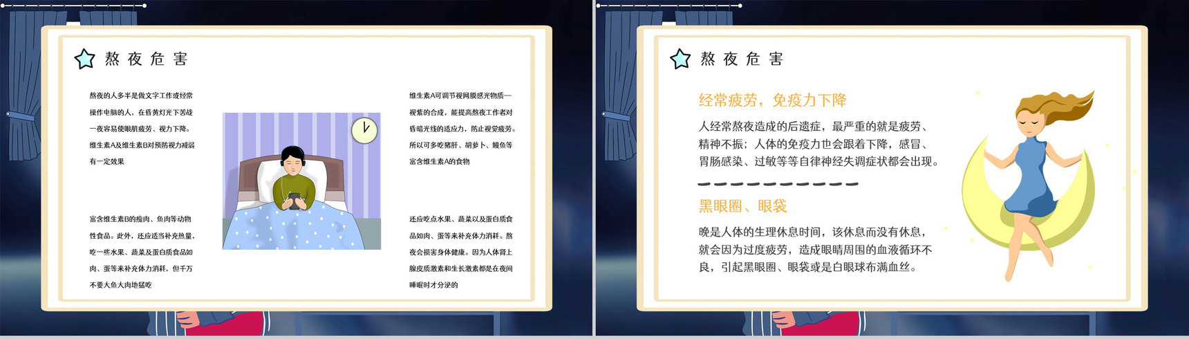 成人长期熬夜对身体的危害知识培训克服熬夜晚睡的方法咨询PPT模板-3