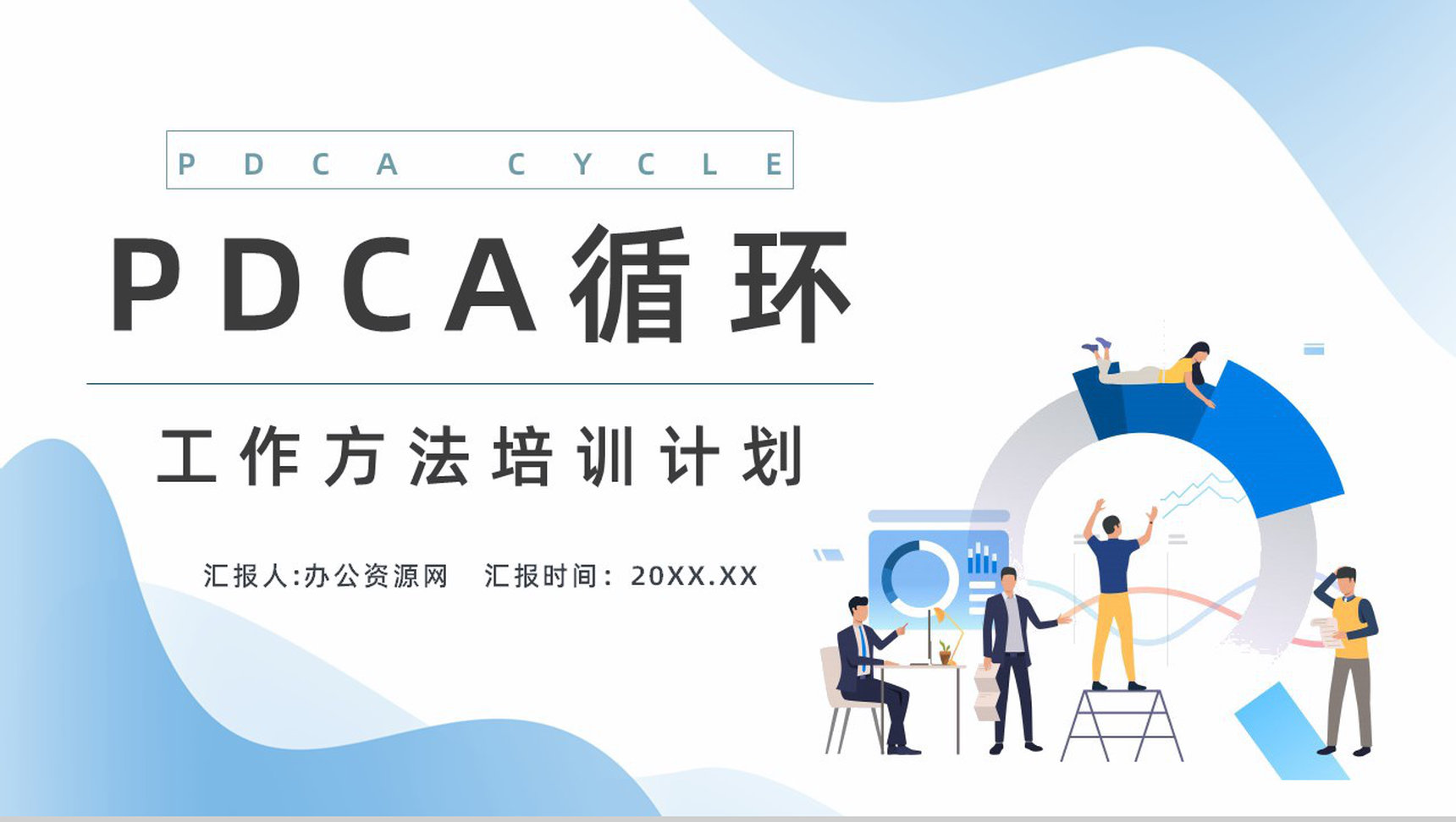 企业PDCA循环及在管理中的应用讲解公司项目质量安全管理学习计划PPT模板-1