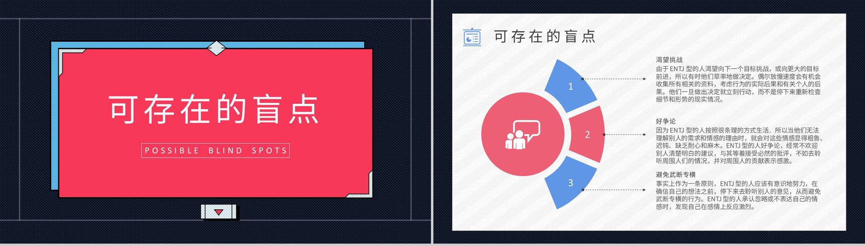 MBTI性格分析--ENTJ工作中的优劣势职业领域建议个性特征描述PPT模板-4