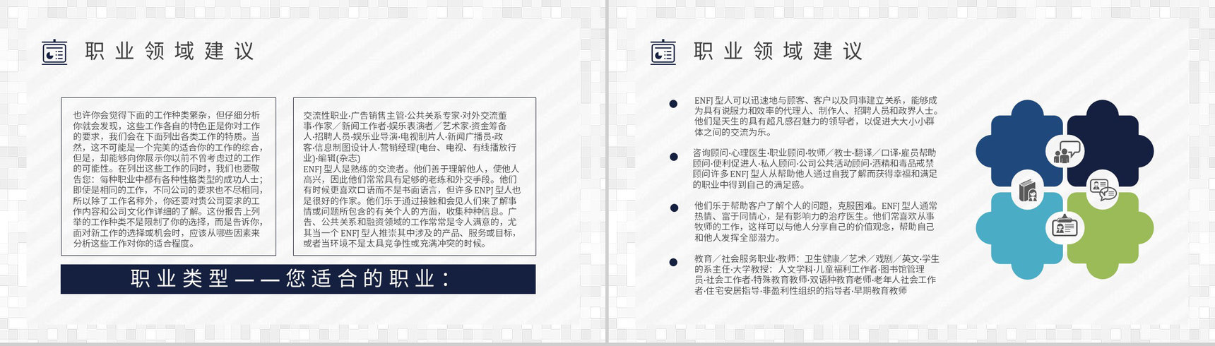 个性特征描述MBTI性格分析--ENFJ工作中的优劣势职业领域建议PPT模板-11