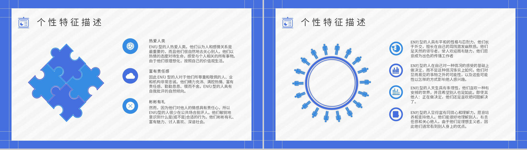职业领域建议MBTI性格分析--ENFJ个性特征描述工作中的优劣势PPT模板-3