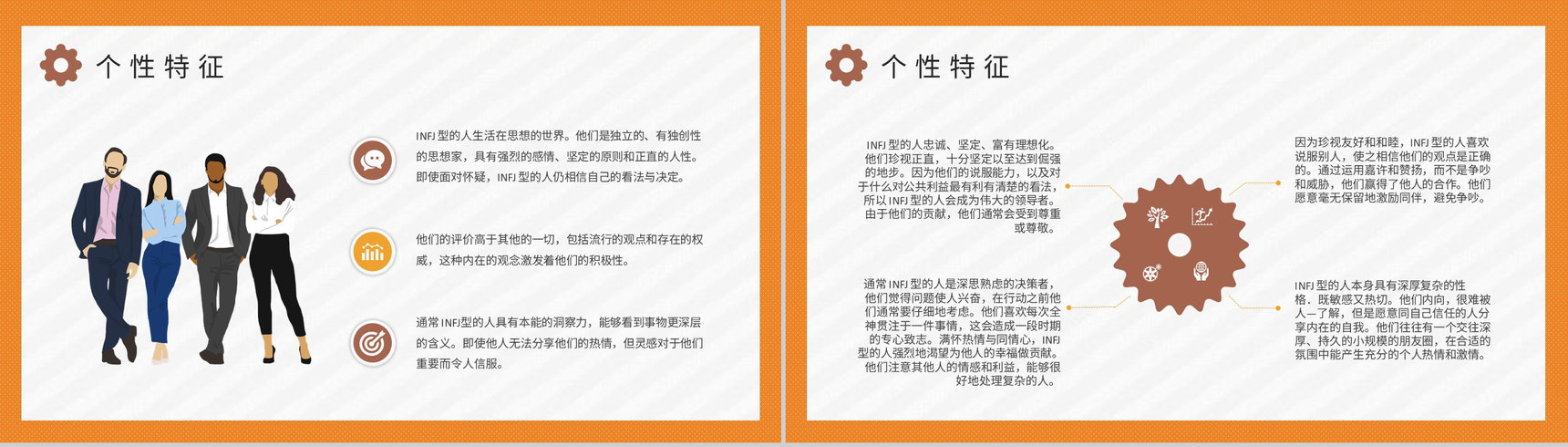 企业员工职业领域建议MBTI性格分析INFJ人格类型说明PPT模板-3