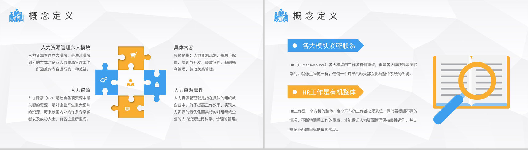 人力资源六大模块的关系介绍企业人事专员工作知识培训PPT模板-3
