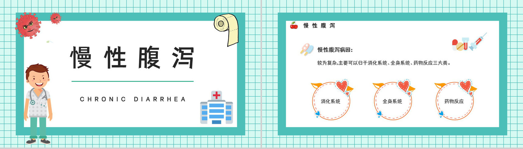 健康宣传教育夏季急性和慢性腹泻预防宣传活动医疗护理PPT模板-4