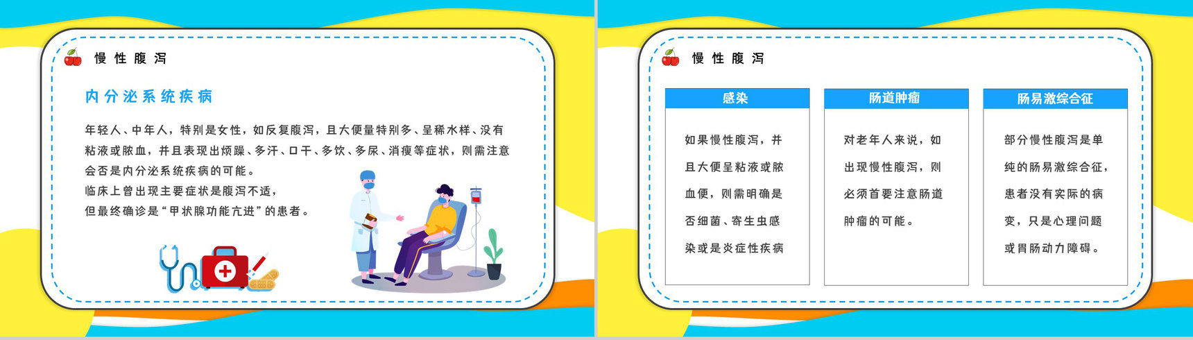 卡通夏季腹泻知识腹泻的原因及预防方法健康教育宣传讲座PPT模板PPT模板-4