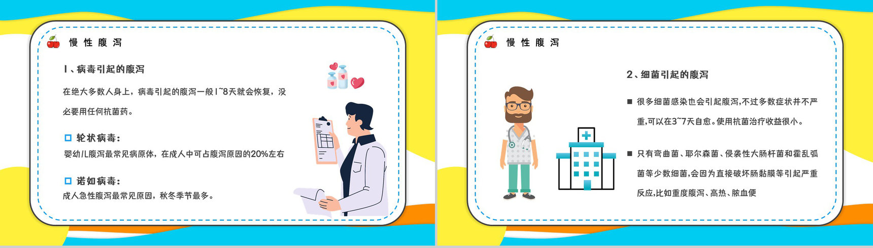卡通夏季腹泻知识腹泻的原因及预防方法健康教育宣传讲座PPT模板PPT模板-5