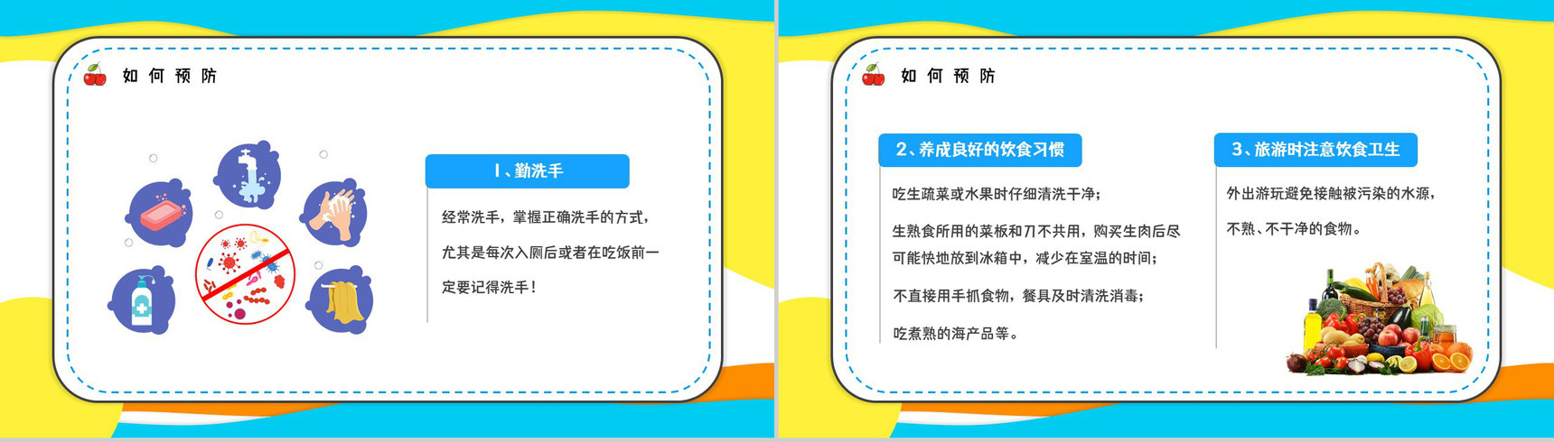 卡通夏季腹泻知识腹泻的原因及预防方法健康教育宣传讲座PPT模板PPT模板-11