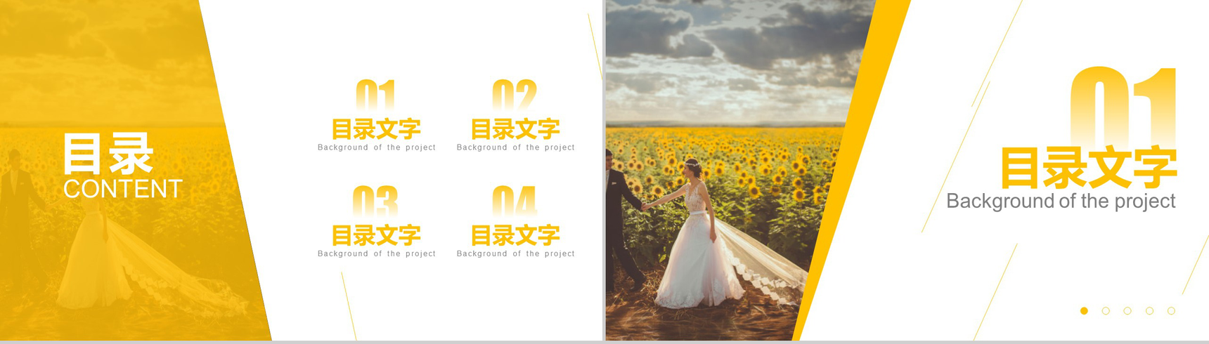 喜结良缘浪漫婚礼婚纱摄影方案PPT模板-2