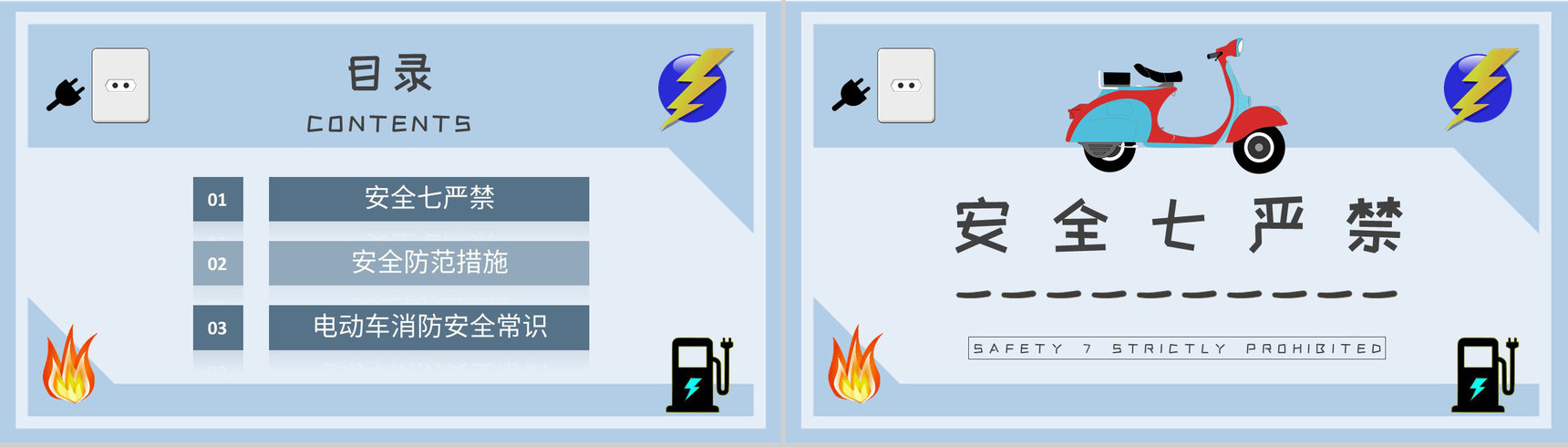 小区防火事项说明电动车电瓶车消防安全防范措施总结PPT模板-2