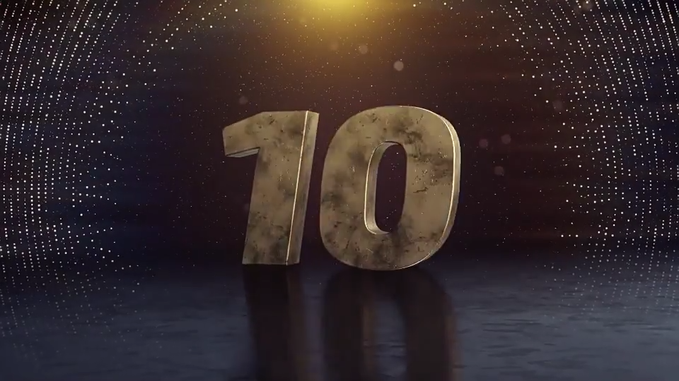 三维10秒数字倒计时2024新年快乐片头