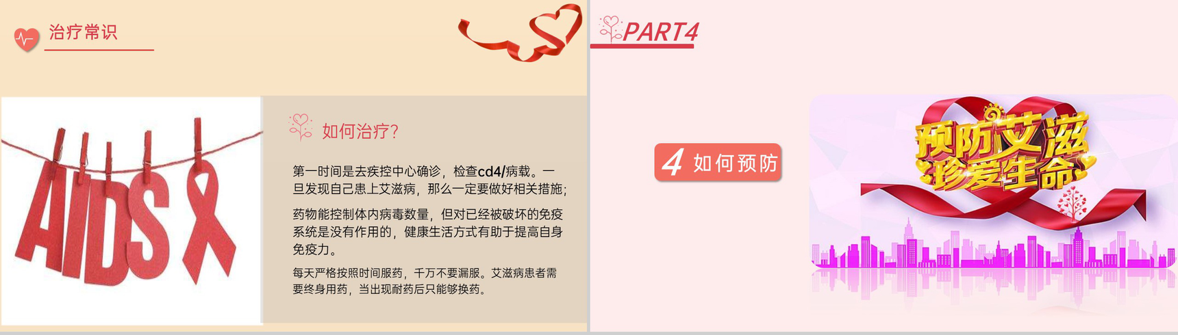 浅橙色简约风预防艾滋珍爱生命艾滋病宣传日PPT模板-8