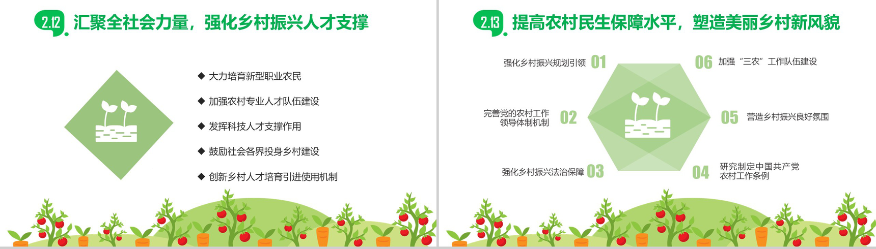 绿色政党实施乡村振兴战略工作总结PPT模板-10