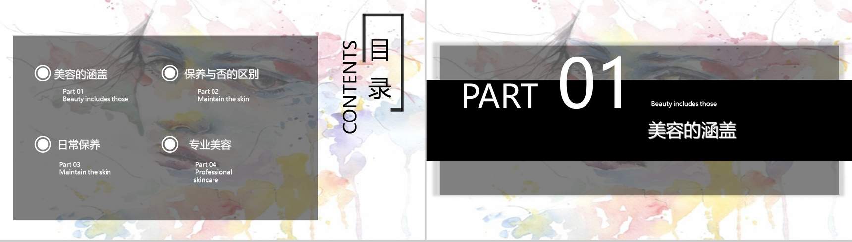 欧美风格时尚美容PPT模板-2