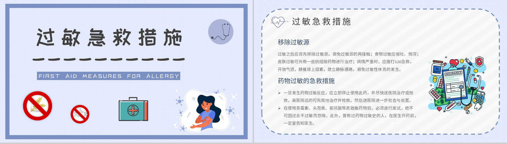 皮肤过敏的应急处理方法总结社区居民过敏急救常识普及PPT模板-7