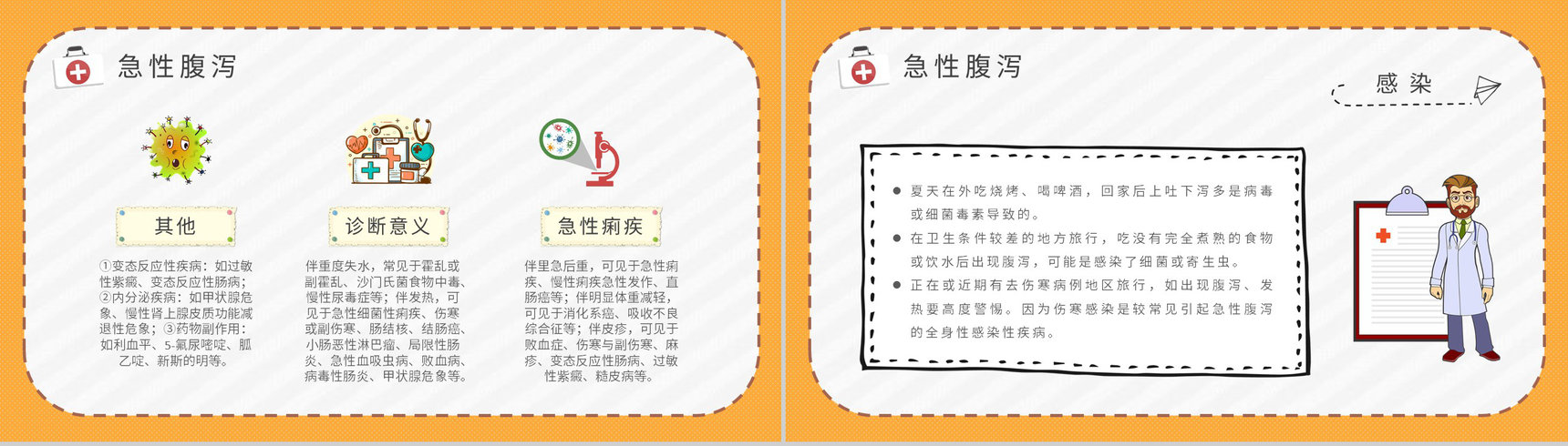 夏季腹泻预防知识宣传社区居民医疗健康指南培训PPT模板-4