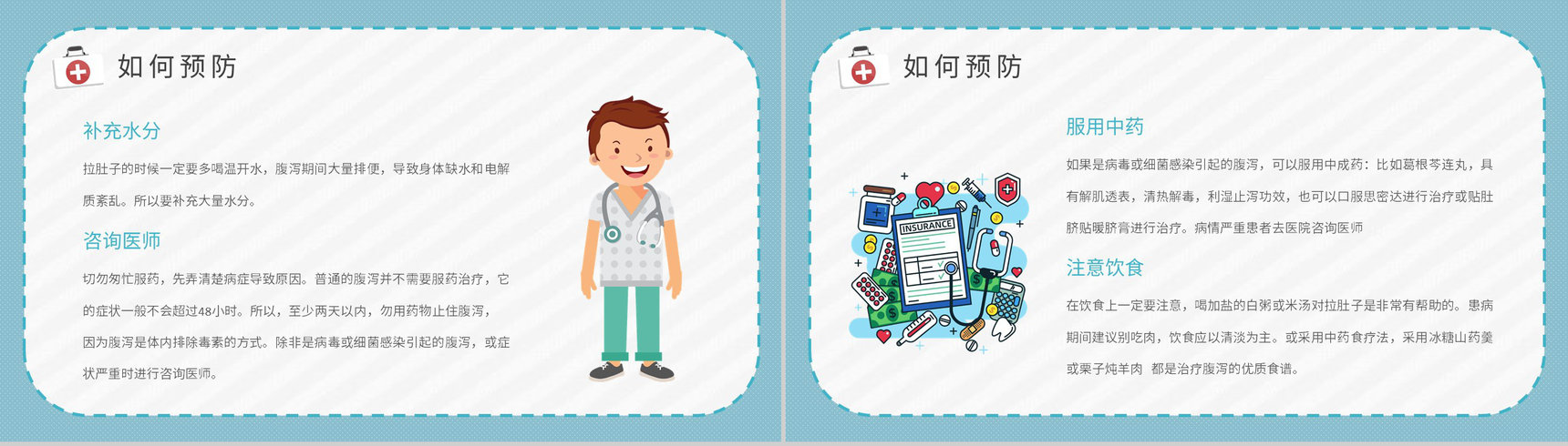 医疗健康知识宣传培训讲座夏季腹泻预防措施总结PPT模板-11