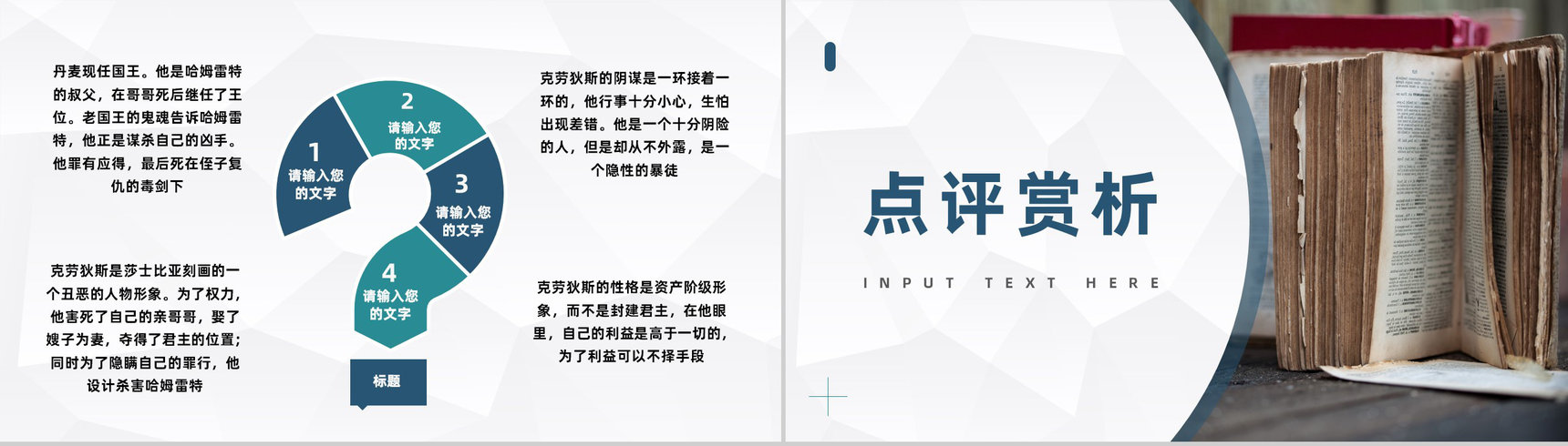 国外经典戏剧威廉莎士比亚《哈姆莱特》作品分析教师教育课件PPT模板-3