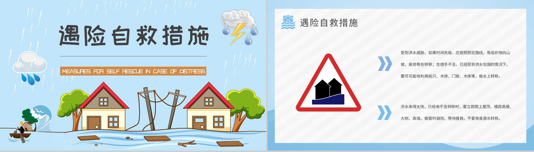 学校防洪防汛安全教育教案学生遇险自救知识学习PPT模板-6