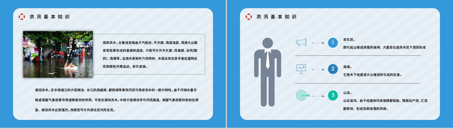 安全防汛知识咨询雨季防洪救灾应急知识及措施培训自然灾害预防宣传活动PPT模板-4