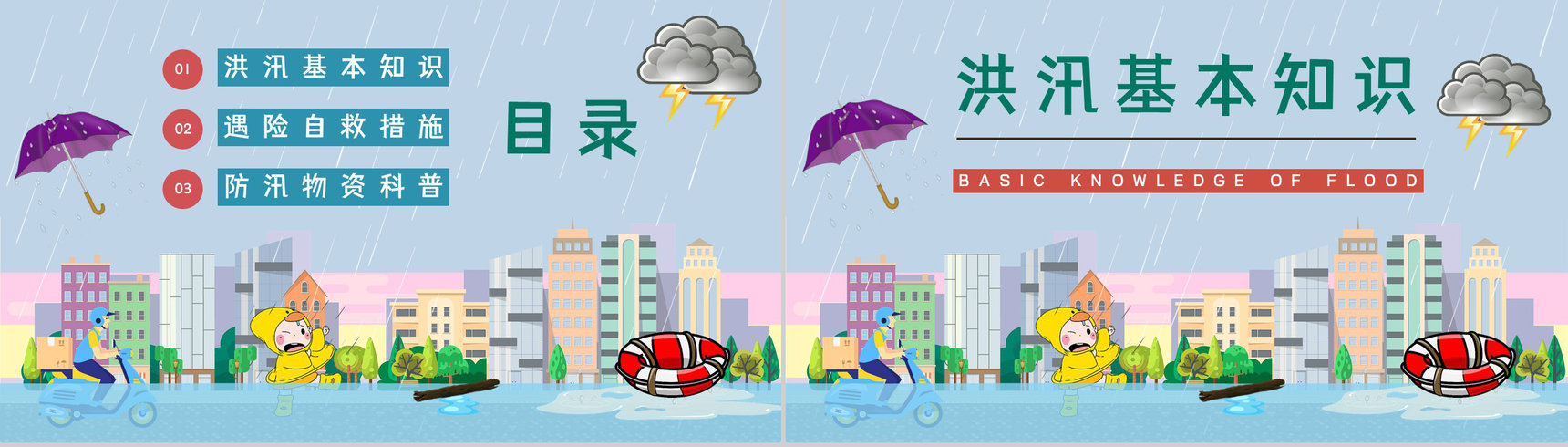 安全教育培训之雨季防洪防汛应急方法措施学习教育暴雨极端天气紧急预防PPT模板-2