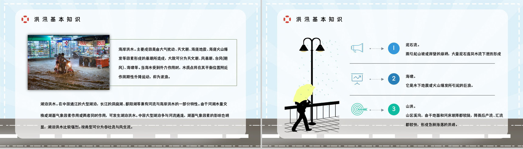 防洪防汛防暴雨应急预案安全知识培训自然灾害安全常识PPT模板-4
