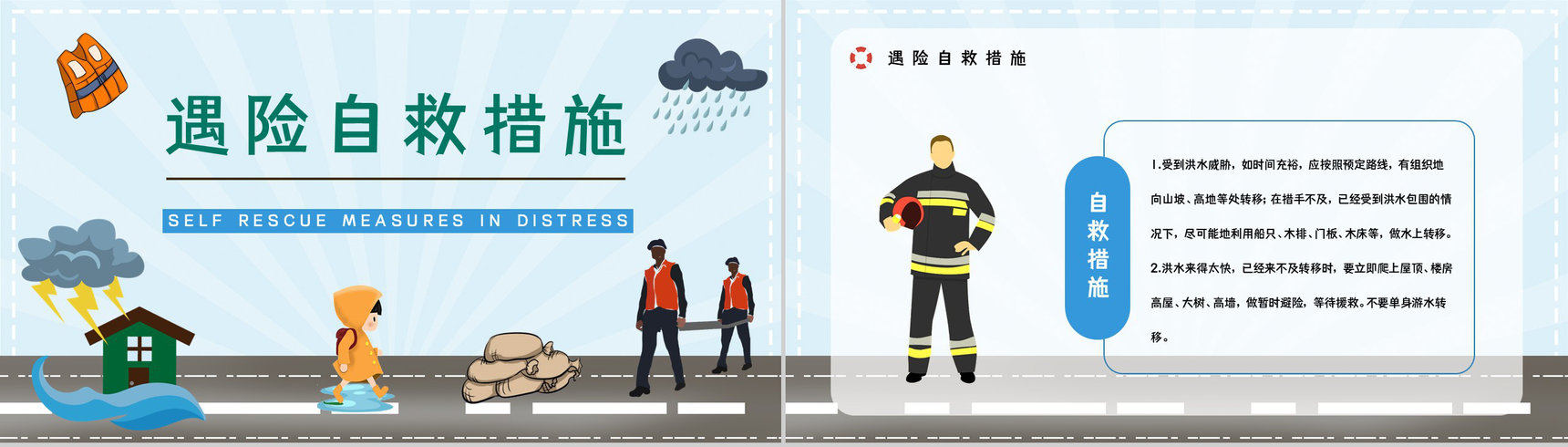 防洪防汛防暴雨应急预案安全知识培训自然灾害安全常识PPT模板-6