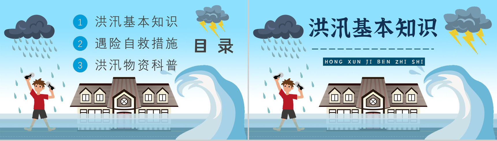 防洪防汛安全小知识普及中小学生校园培训安全教育讲座心得PPT模板-2