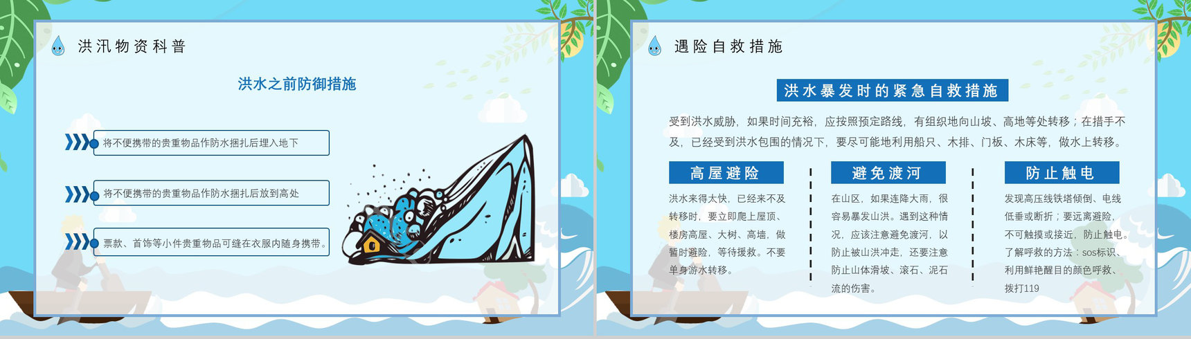 社区防洪防汛应急措施总结雨季洪汛知识普及宣传活动总结PPT模板-7