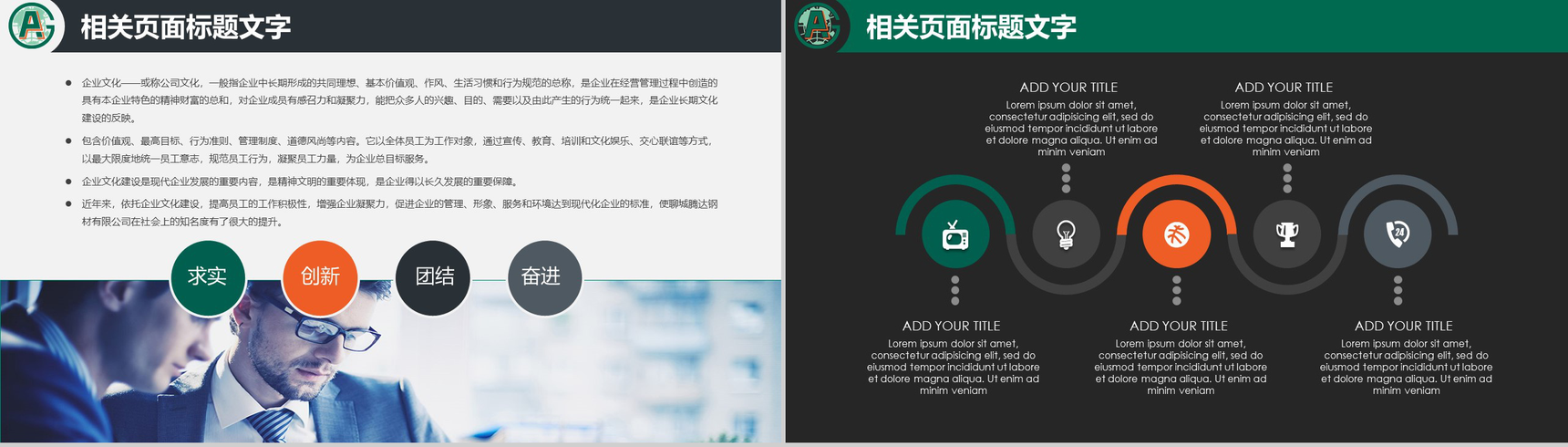 商务简约中国平安保险工作总结汇报PPT模板-3