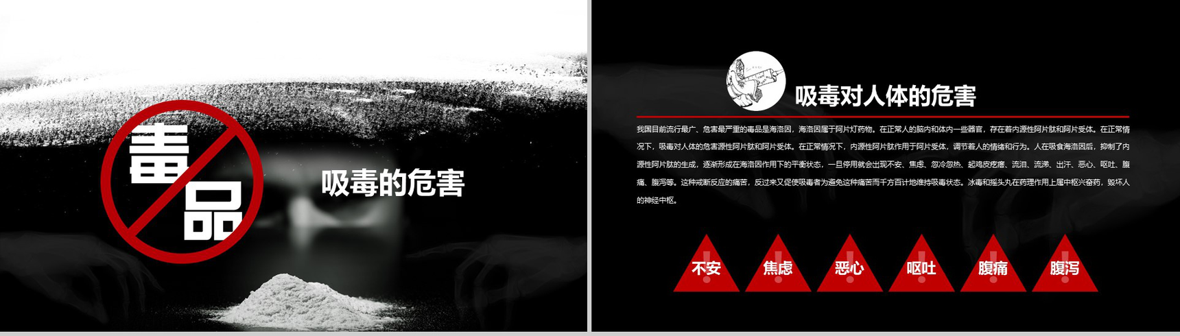 黑色震撼大气禁毒教育宣传课件PPT模板-12