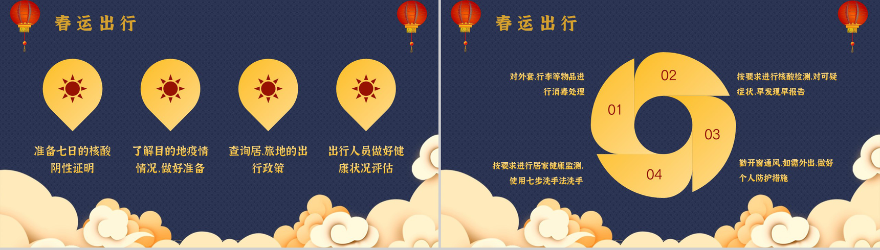 卡通春运回家新冠疫情防控知识春运防疫工作PPT模板-3