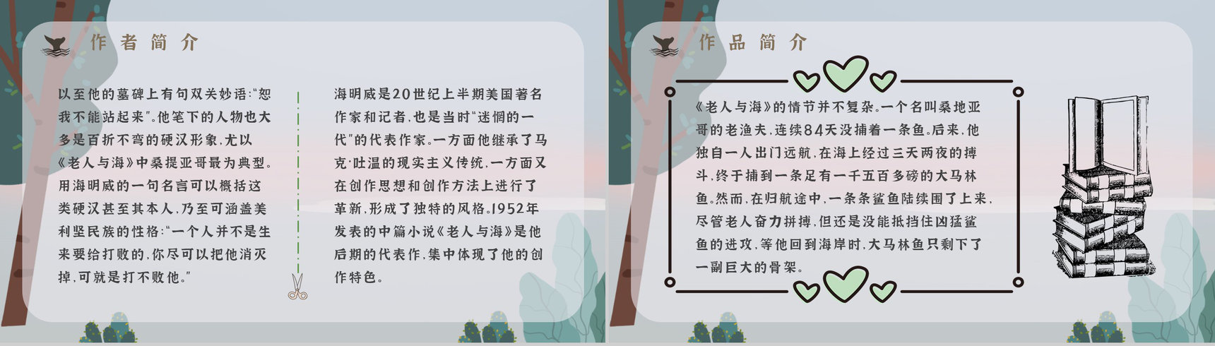 《老人与海》海明威所著中篇小说内容简介经典片段摘抄PPT模板-5