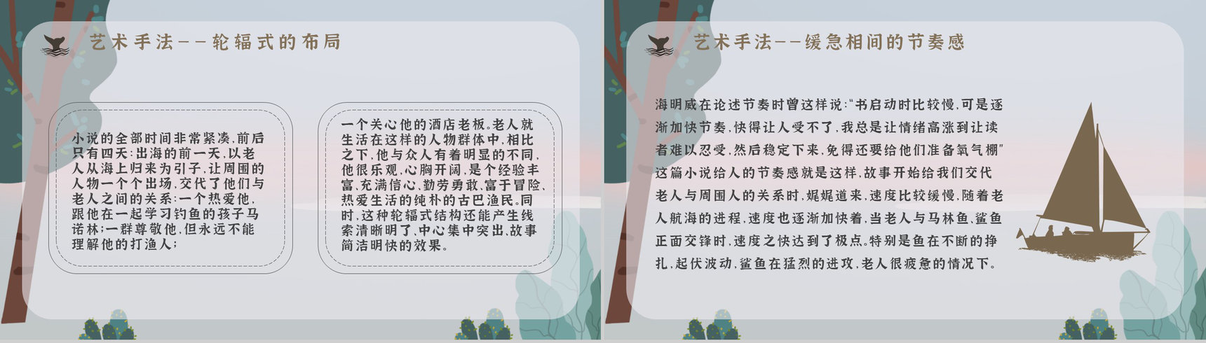 《老人与海》海明威所著中篇小说内容简介经典片段摘抄PPT模板-10