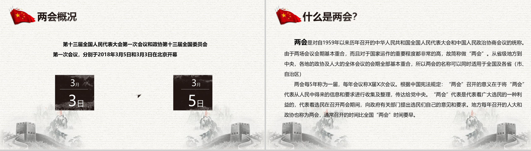 聚焦中国两会政府工作报告全文解读PPT模板-3