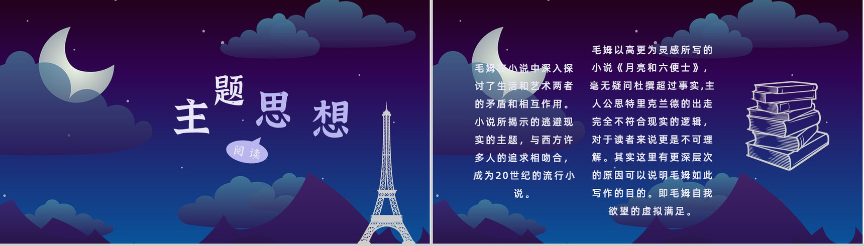 名著读后感毛姆《月亮与六便士》作者内容简介教师备课PPT模板-4