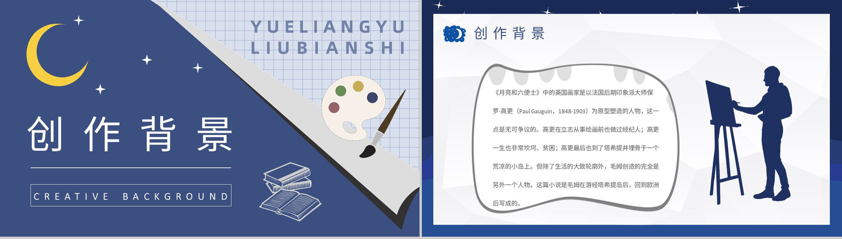 毛姆代表作《月亮与六便士》国外经典必读小说作品介绍名著读后感PPT模板-2