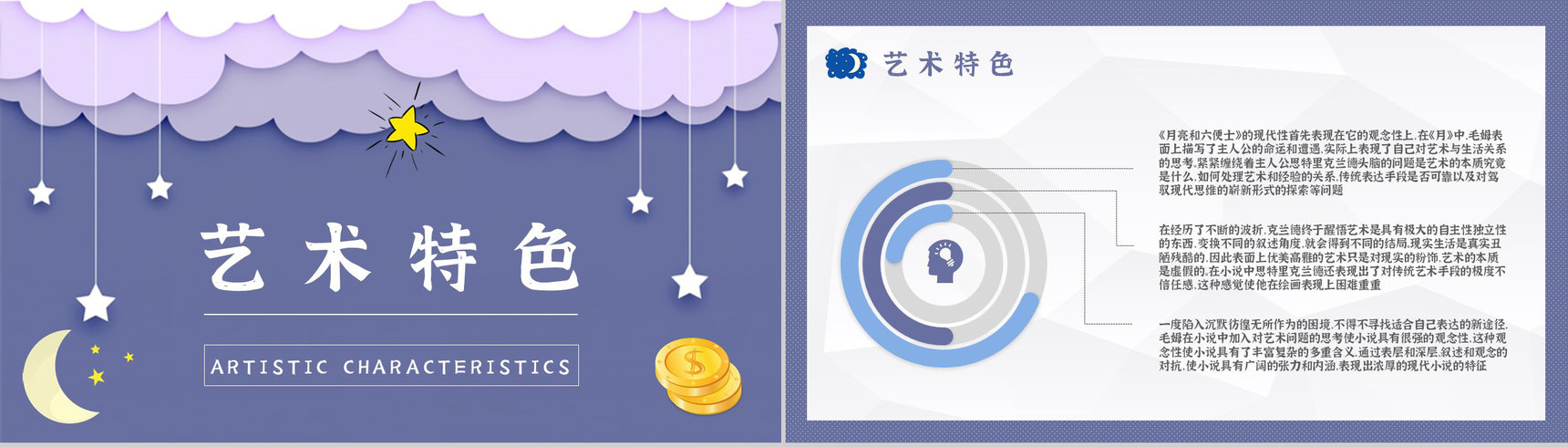 毛姆著名小说《月亮与六便士》课件学习经典文学作品逻辑梳理PPT模板-10