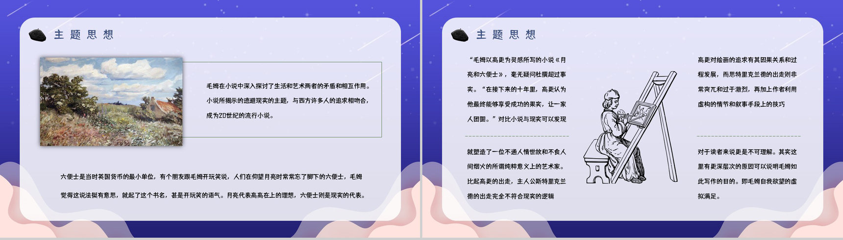 好书推荐分享之毛姆《月亮与六便士》名著阅读长篇小说主题思想赏析图书读后感PPT模板-9
