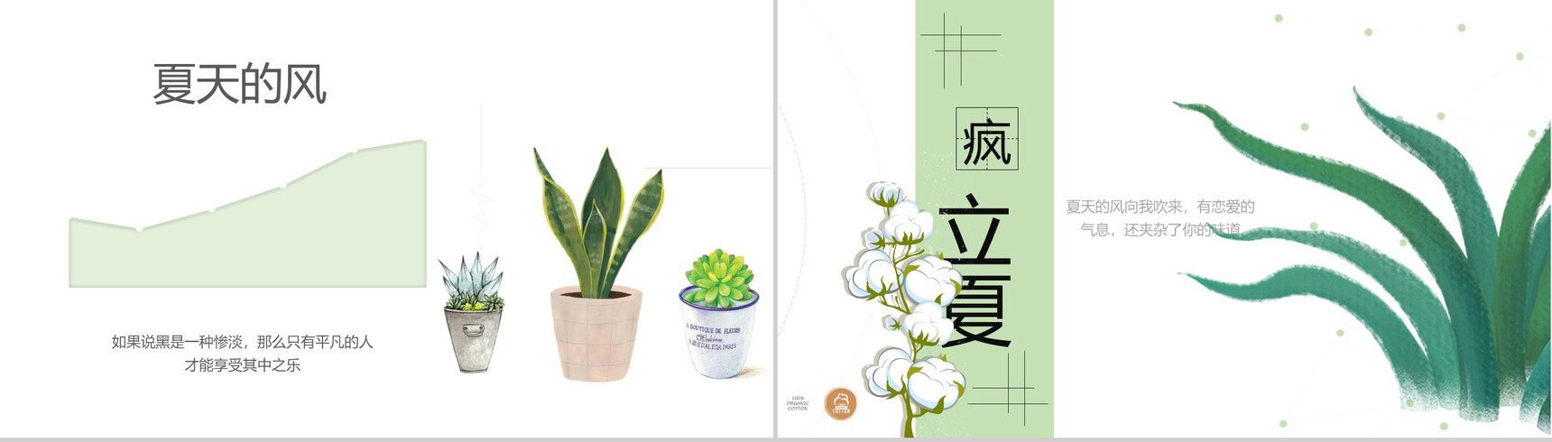 夏季主题夏天的风简介PPT模板-4