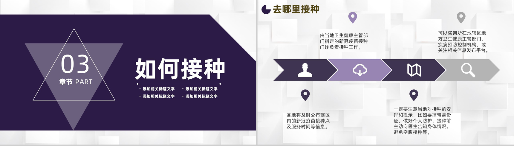 简约风预防新冠疫苗接种注意事项知识内容PPT模板-7