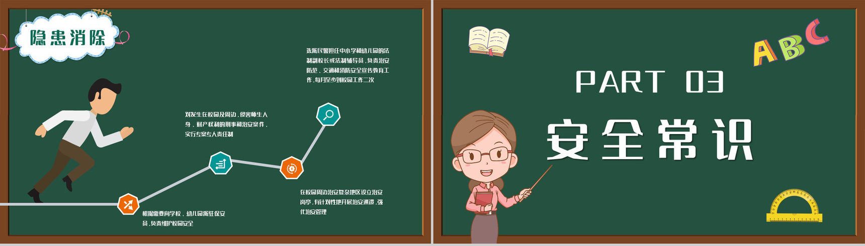 可爱开学第一课之校园安全知识培训讲座学生安全教育通用PPT模板-6